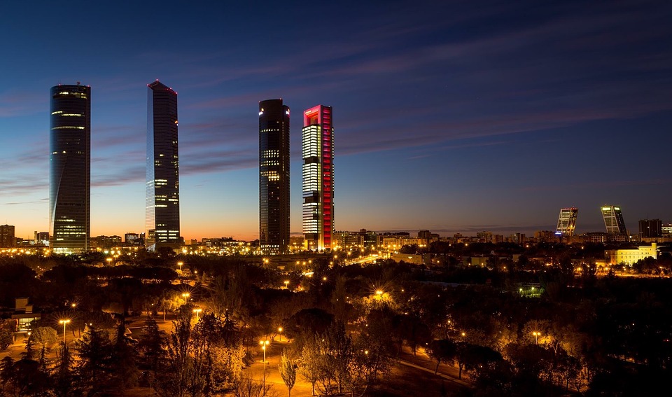 Madrid skyline - a recent networking conference for financial investment advisors.